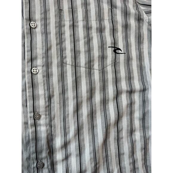 RIP CURL Button Down Long sleeve Shirt, Blue, size, Large, Cotton Blend, striped - Picture 8 of 8